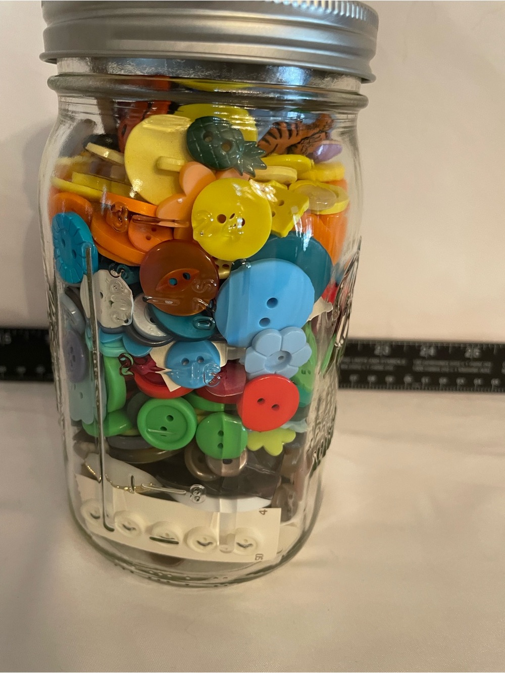 Assorted Color Buttons Jar - Multi-Color Craft Buttons - Picture 3 of 5